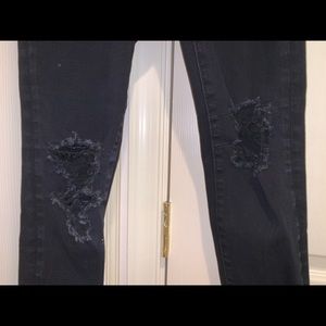 American Eagle, black ripped skinny jeans